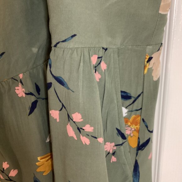 Old Navy Cami Women's Green Floral Dress Size XXL Adjustable Straps Smocking - Picture 4 of 10